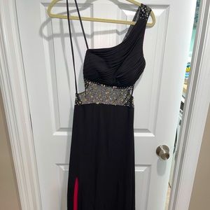 Black evening dress.